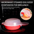 2 Sets Microwave Egg Cooker, 1 Minute Fast Egg Hamburg Omelet Maker Kitchen Cooking Tool, Red and Clear