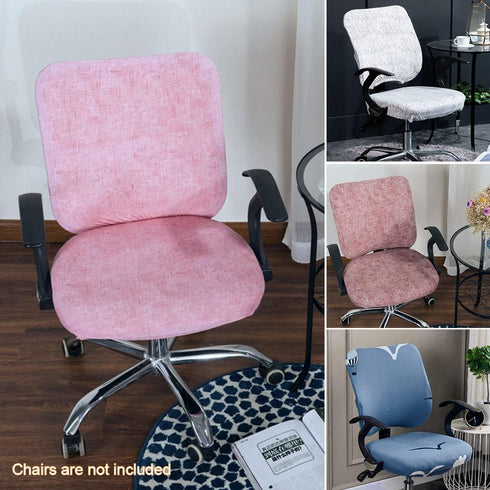 Office Chair Cover, Protective Computer Swivel Chair Cover, Stretchable Removable Design (Pink)