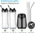 La Reveuse Smoothie Blender Personal Size 300 Watts with 2 Pieces 18 oz BPA-Free Travel Sports Bottles, Grey