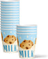 Milk and Cookies Birthday Party Supplies Set - Plates, Napkins, Cups Tableware Kit for 16 Guests
