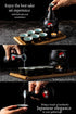 LOONCREST Set 6 1 1 Set Japanese Sake Cup with Ceramic Cups, Ceramic Sake Bottle, Ceramic Sake Warmer, Bamboo Tray