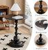 13.8" Side Table - Round Small Accent Table with Metal Base, Multifunctional Vintage Coffee Table for Living Room