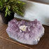 5.5 Inch JIC Gem Amethyst Candle Holder Natural Purple Crystals Candle Stand Large Amethyst Tealight Candle Holders