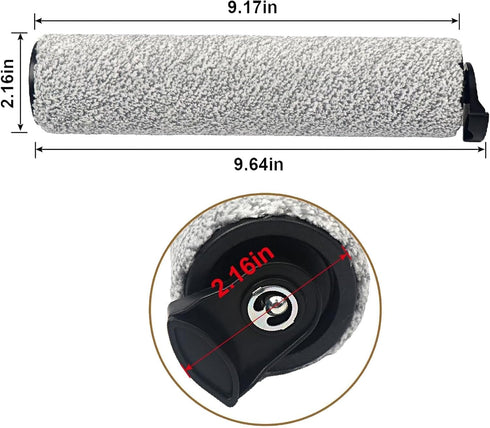 2 Pack 2 Replacement Roller Brush Compatible with Tineco iFloor Cordless Wet Dry Vacuum, Replacement Parts Vacuum