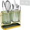 Utensil Holder for Kitchen Countertop, Plastic Organizer with Drain Tray, Wall Mounted Large Crock for Spatula Spoon