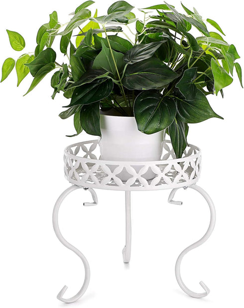 OwnMy Metal Round Plant Stand Rustproof Iron Flower Pot Holder, Indoor Outdoor Plant