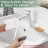 Toothbrush and Toothpaste Holder with Bamboo Divider for Bathroom Countertop Organizer, 2 Slots for Family (White)