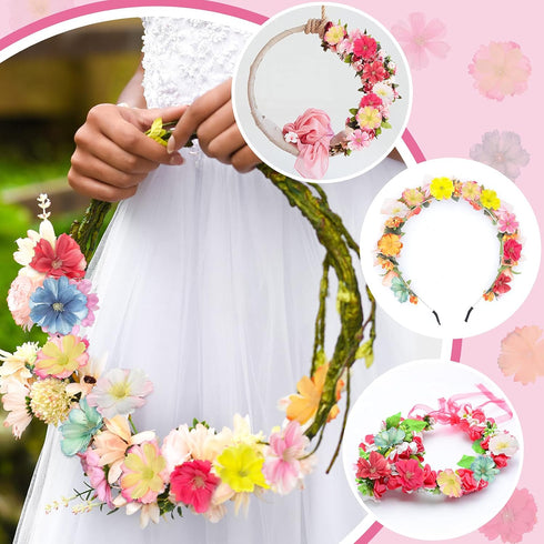 WILLBOND 100 Pieces Faux Flower Heads - Artificial Silk Plum Blossom Heads for Crafts and Home Decor