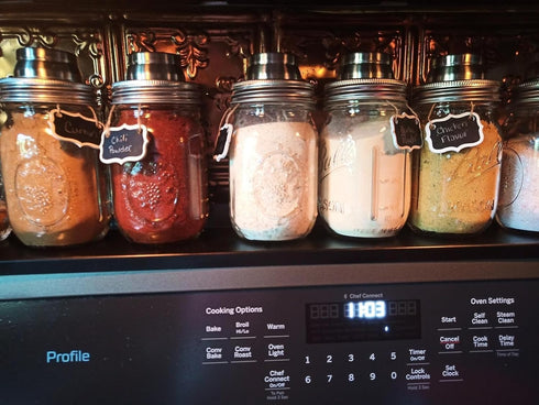 4 Stainless Steel Mason Jar Shaker Lids with Silicone Seals for Dredging Flour, Spices, Sugar, Salt, Peppers