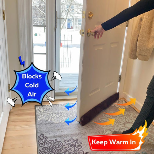 Evelots Cold, Hot Air Door Draft Stopper - Strong Metal Clips to Block Cold Air and Noise, 36 Inch Wide
