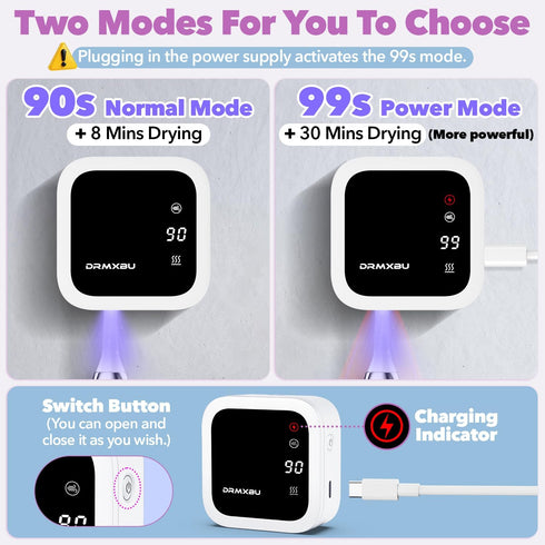 DRMXBU Toothbrush Sanitizer Case and Holders, Wall Mounted Toothbrush Holder with LED Screen, Rechargeable Travel