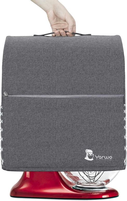 Yarwo Stand Mixer Cover Compatible with 4.5 qt and All 5 qt KitchenAid Mixer, Protective Dust Cover with Pockets, Gray