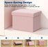 16 Inch 331 lb Folding Storage Ottoman Bench, Boucle Small Ottoman Foot Rest for Couch, End of Bed Bench with Capacity