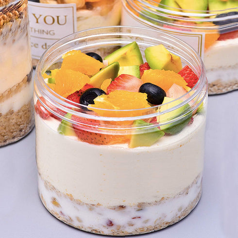 12oz Clear Plastic Storage Jars, 8 Pack Refillable Wide-Mouth Containers for Beauty Products, Kitchen & Household