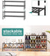 2-Tier Closet 33IN viewcare Black Shoe Rack, Long Shoe Rack for Entryway, Bamboo Wood Shoe Shelf for & Hallway, Long |