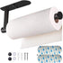 Upgraded Calegency Paper Towel Holder, Under Cabinet Wall Mounted Dispenser, Matte Black for Bathroom and Kitchen
