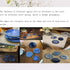 JIC Gem 3-3.5" Dyed Blue Color Small Size Agate Coasters Set of 4 with Protective Rubber Bumper