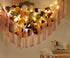 Hammock 8 10 12 Stuffed Animal Corner Net with LED Light - Toy Storage Holder - Pink Cute Room Bedroom Decor for Teen