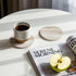Veyro Set 6 Ceramic Coasters of Absorbent Stone Drink Coasters with Holder, Non-Slip Cork Backing, Modern Marble Look