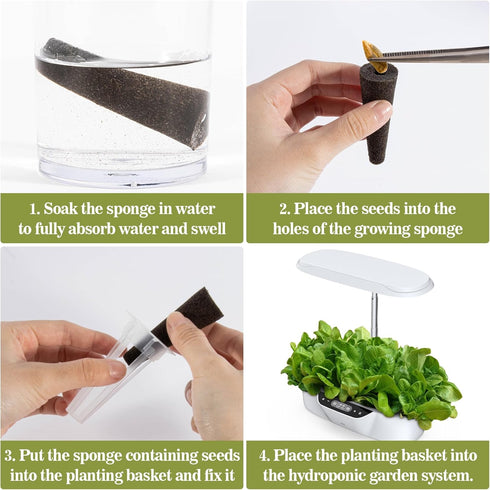 50 MAQIHAN Grow Sponges for Hydroponics - Seed Pods for Garden Seed Starter Pods Growing System Plant for Seed Plugs