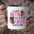 YouNique Designs Coffee & Jesus Christian Mug, 11 Ounces, Black Handle, Scripture Coffee Mug for Women
