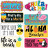 Luau Party Photo Prop Set - 40 pcs Hawaii Aloha Tropical Tiki Summer Themed Beach and Pool Party Supplies