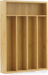 JoyJolt Bamboo Drawer Organizer for Kitchen Utensils, 5-Compartment Silverware Holder, Flatware Organizer