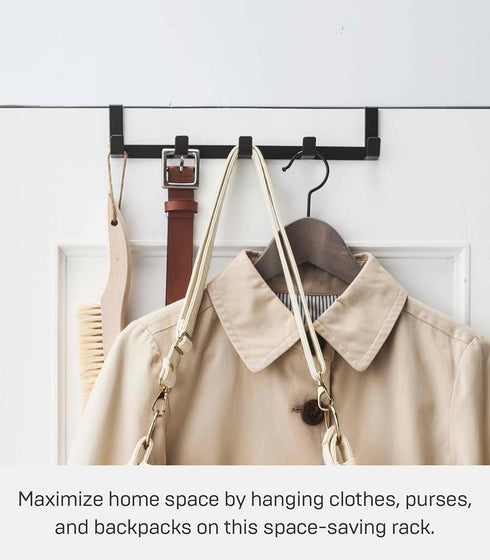 YAMAZAKI home Smart Wide Over the Door Rack, Black