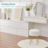 BRIAN & DANY Vanity Stool, Faux Fur Vanity Stool Chair with Storage, Round Makeup Chair Soft Padded Seat with Legs