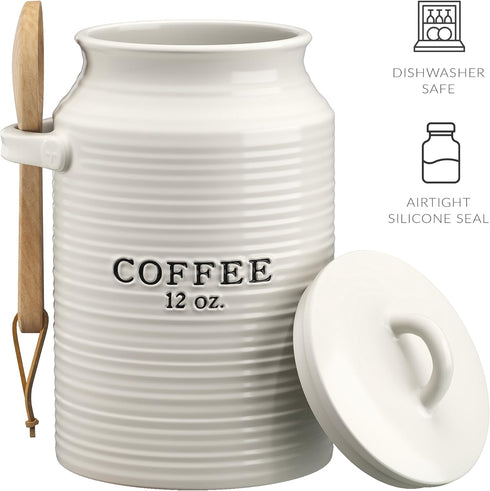 Counter, Barnyard Designs Coffee Canister for Kitchen Decorative Ceramic Coffee Container, Rustic Farmhouse Canister