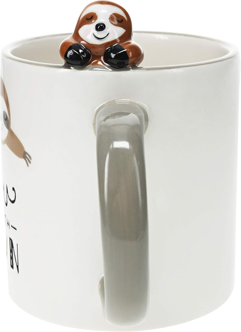 Pavilion Gift Company Slow The Sloth Down - Gray 17oz Dolomite Coffee Cup Mug