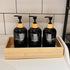 Set Set 3, 16.9oz) Shampoo and Conditioner Dispenser, Refillable Plastic Shampoo Pump Bottles with Waterproof Labels