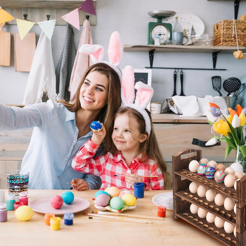 3 Countertop 36 3 Wooden Egg Holder Layer Fresh Egg Rack Holders Stackable Quail Egg Sorter Storage Trays Organizer