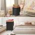 150L (40 Gal) Large Fashion Laundry Basket with Wheels, Leather Patchwork Rolling Hamper Carts, Sturdy Metal Frame