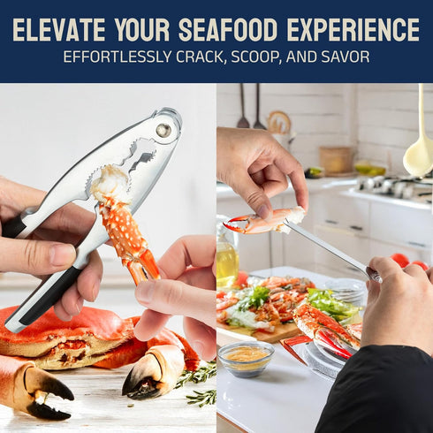 Set 4 Set Premium Crab Leg Crackers and Tools, of Lobster Crackers & Stainless Steel Lobster Picks, Crab Crackers