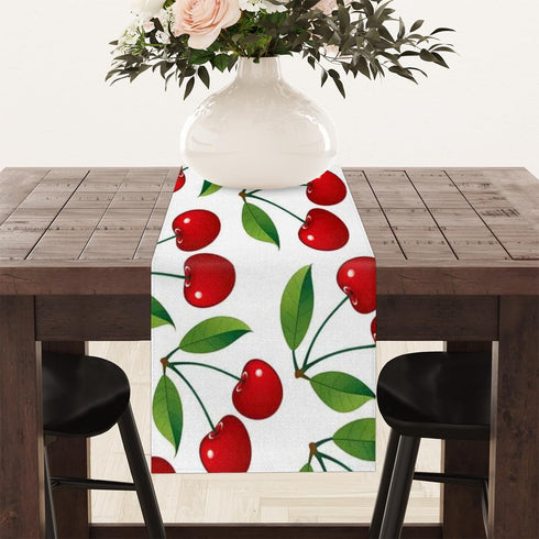 Aglebo 90 Inches 13 90 Inches Cherries Delicious Table Runner Washable Table Runners Long Kitchen Dining Table