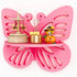 Pink Butterfly Shaped Floating Shelf for Girls Room, Cute Wall Display Rack for Nursery Decor, Small Decorative Shelf