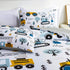 Set Sets NTBED Construction Truck Full Comforter for Boys Kids Forest Vehicles Excavator Lightweight Microfiber Bedding