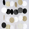 MerryNine Paper Garland 5 Pack - 65 Ft Glitter Circle Dots Hanging Decor for Baby Shower, Birthday, Nursery Party