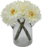 TOPIA Artificial African Daisies Flowers, Pack of 10 White Silk Gerbera Daisies