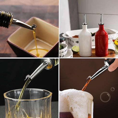 4 Pack 3/4" Oil Pourerswith Flip Top, Olive Oil Dispenser Spout, Oil Spout Liquor Bottle Pourer Spouts, Speed Pour