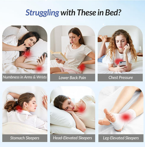ZIKEE Ergonomic Multi-Positional Wedge Pillow for Stomach Sleepers, Scientific Zoning Design for Effective Shoulder