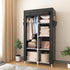 ROJASOP Portable Closet Wardrobe for Hanging Clothes, 6 Storage Shelves, 1 Hanging Rod, Free Standing Organizer