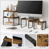 Goozii Set 4 Kitchen Cabinet Organizers and Storage Shelves, Rustic Farmhouse Desk Shelf Riser for Cabinets, Black