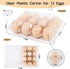 Egg Cartons 80 Pieces, Clear Plastic Reusable Egg Tray Container Holder for 12 Count Eggs, Bulk Storage with Sticker