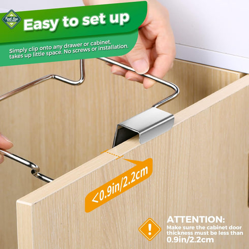 Holder,2 Pack HNYYZL Trash Bag Trash Bag Holder for Cabinet Door and Cupboards,Stainless Steel,Plastic Bag Holder Under