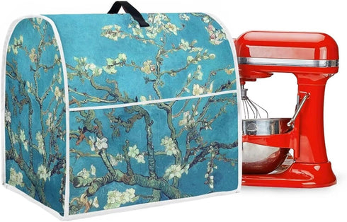 Almond Blossoms Tree Oil Painting Mixer Cover, Dustproof Washable Protection with Handle Pockets for Kitchen Appliance,