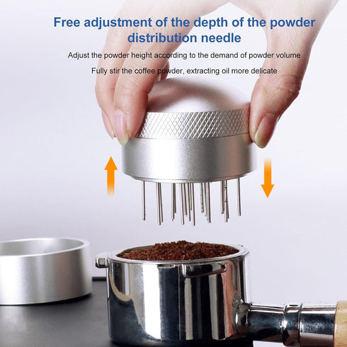 Coffee Needle Distributor, Espresso Distribution Tool with Base, Rust Resistant Stainless Steel