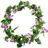 GTIDEA Artificial Vines - 2pcs 15Feet Morning Glory Hanging Plants, Silk Garland for Home Garden Decor