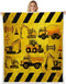 Erosebridal Excavators Flannel Blanket Equipment Trucks Sherpa Blanket Construction Tractor Throw Blanket,